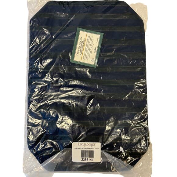 Longaberger Place Mats Placemats‎ 2-Pk Membership Stripe Fabric 2353141 NEW - Picture 1 of 5